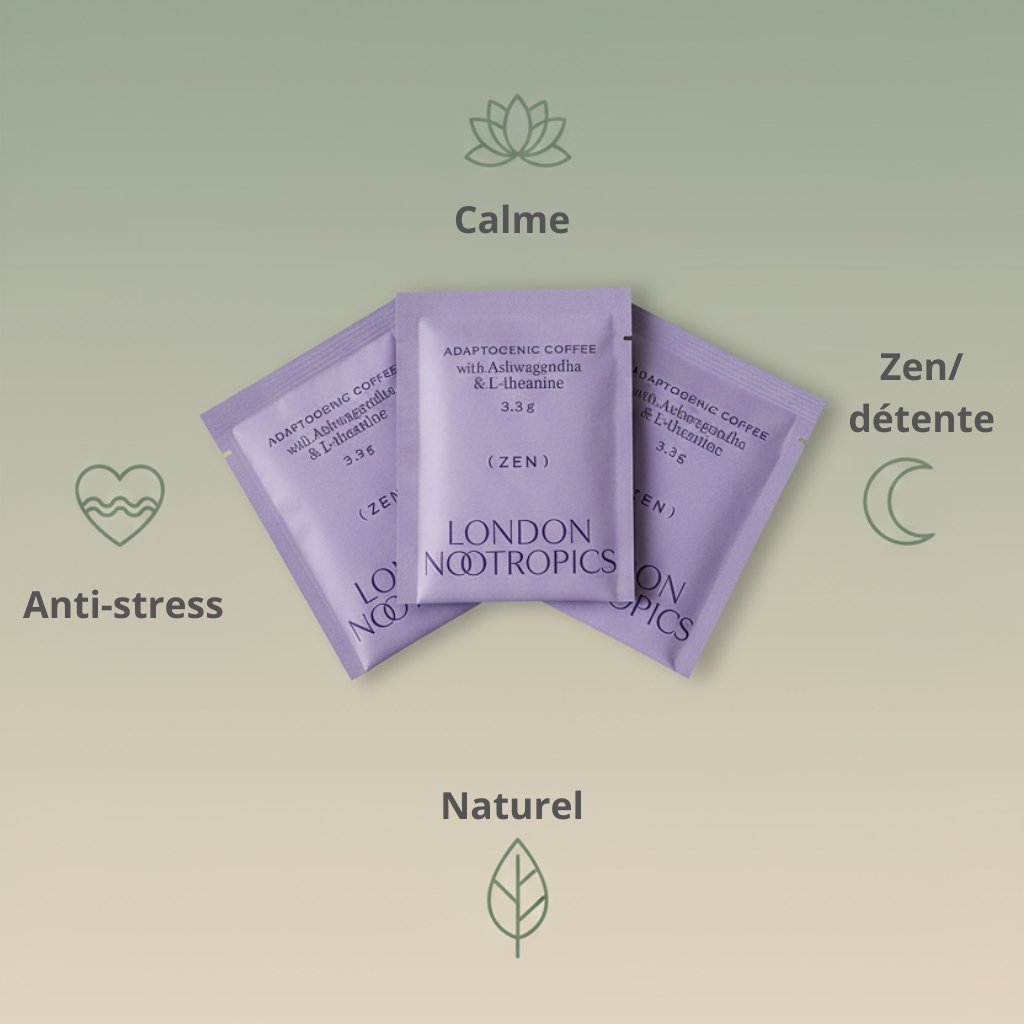 Infographie bienfaits café Zen détente relaxation